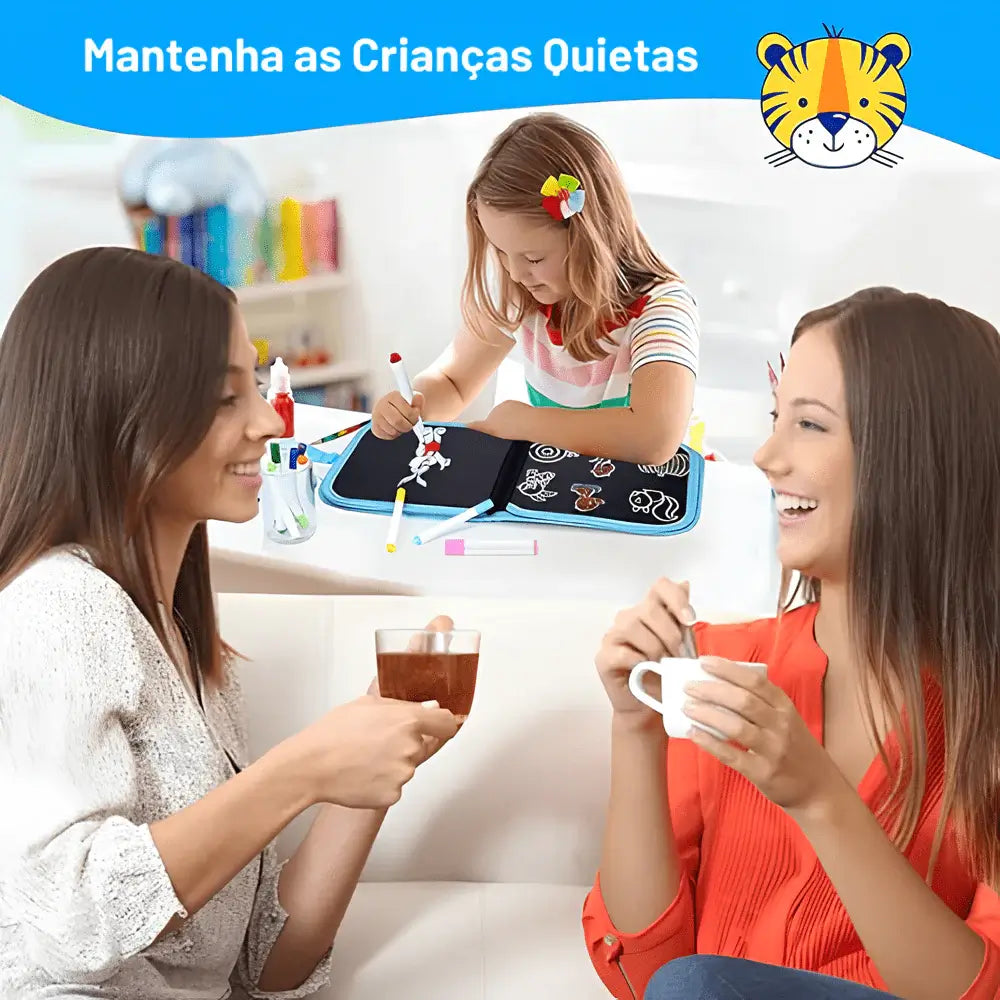 Livro Interativo Reutilizável - Desenhando Aventuras e Estimulando a Criatividade + BRINDE