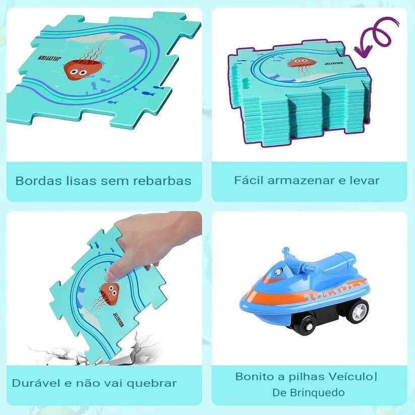 Quebra-Cabeça Racer - Conjunto de pista de carro para crianças