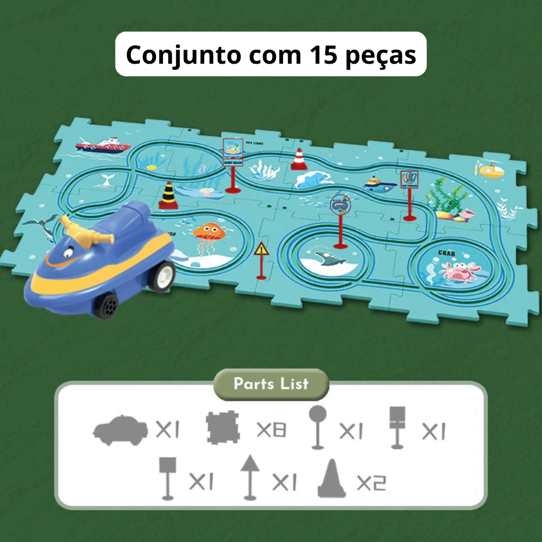 Quebra-Cabeça Racer - Conjunto de pista de carro para crianças