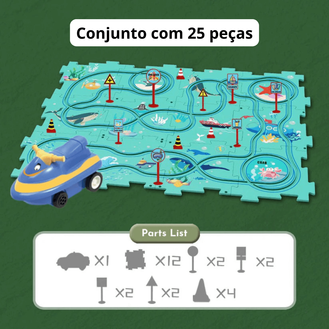 Quebra-Cabeça Racer - Conjunto de pista de carro para crianças