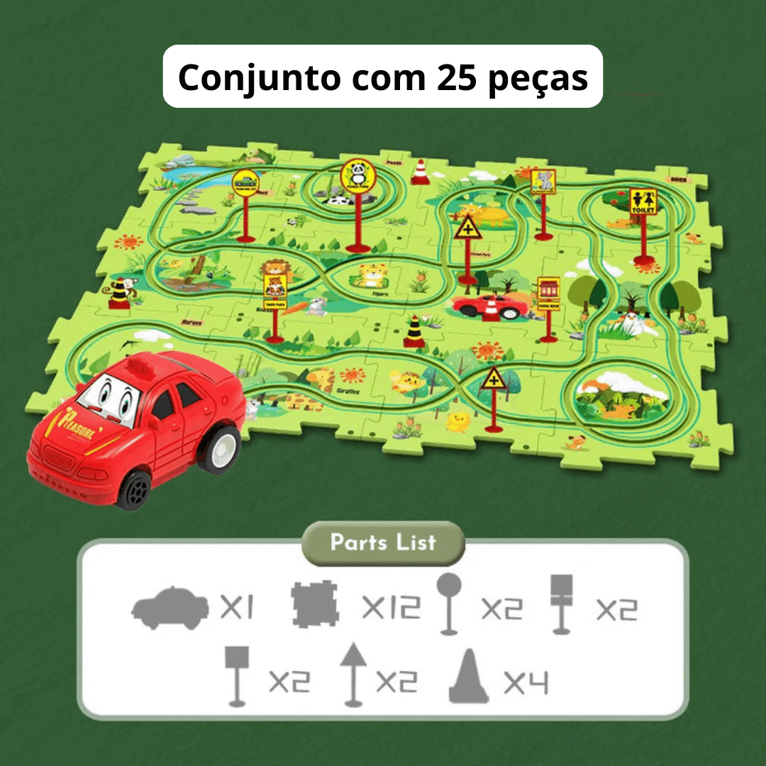 Quebra-Cabeça Racer - Conjunto de pista de carro para crianças