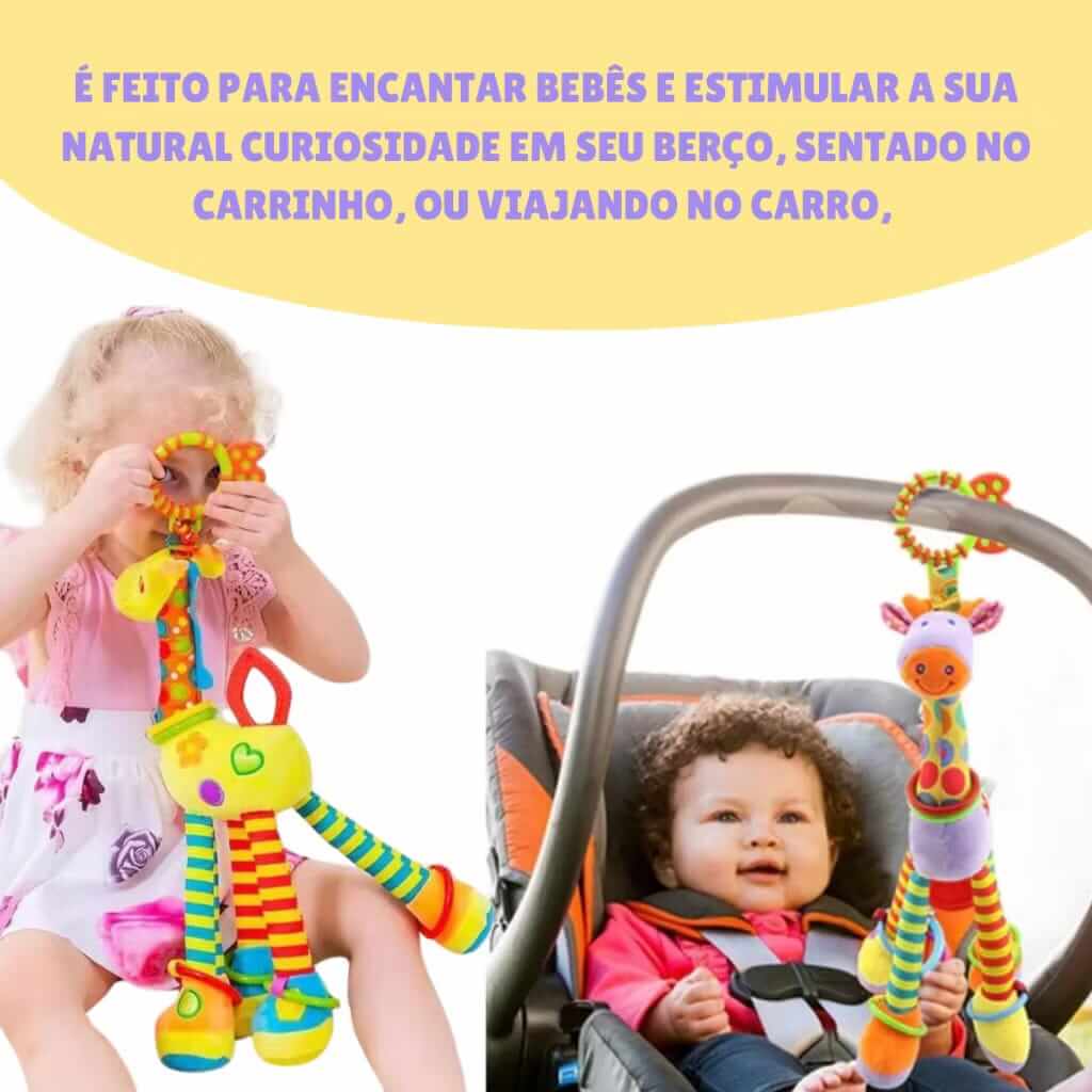 Chocalho Dona Girafinha – Brinquedo Sensorial e Educativo para Bebês