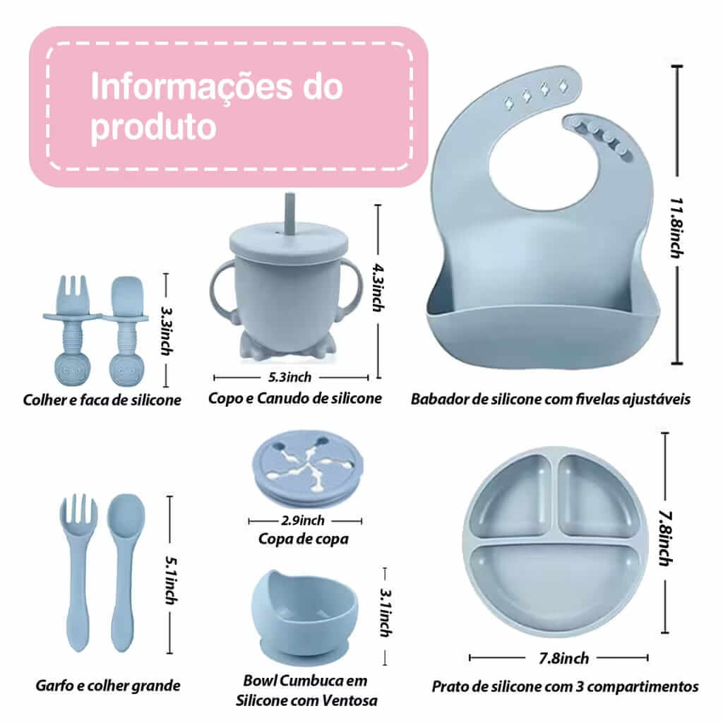 Kit Introdução Alimentar de Silicone | Seguro, Prático e Divertido para o Seu Bebê