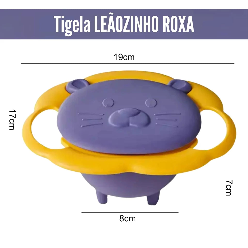 Tigela Mágica Leãozinho -  A Tigela Giroscópica Anti-Derramamento