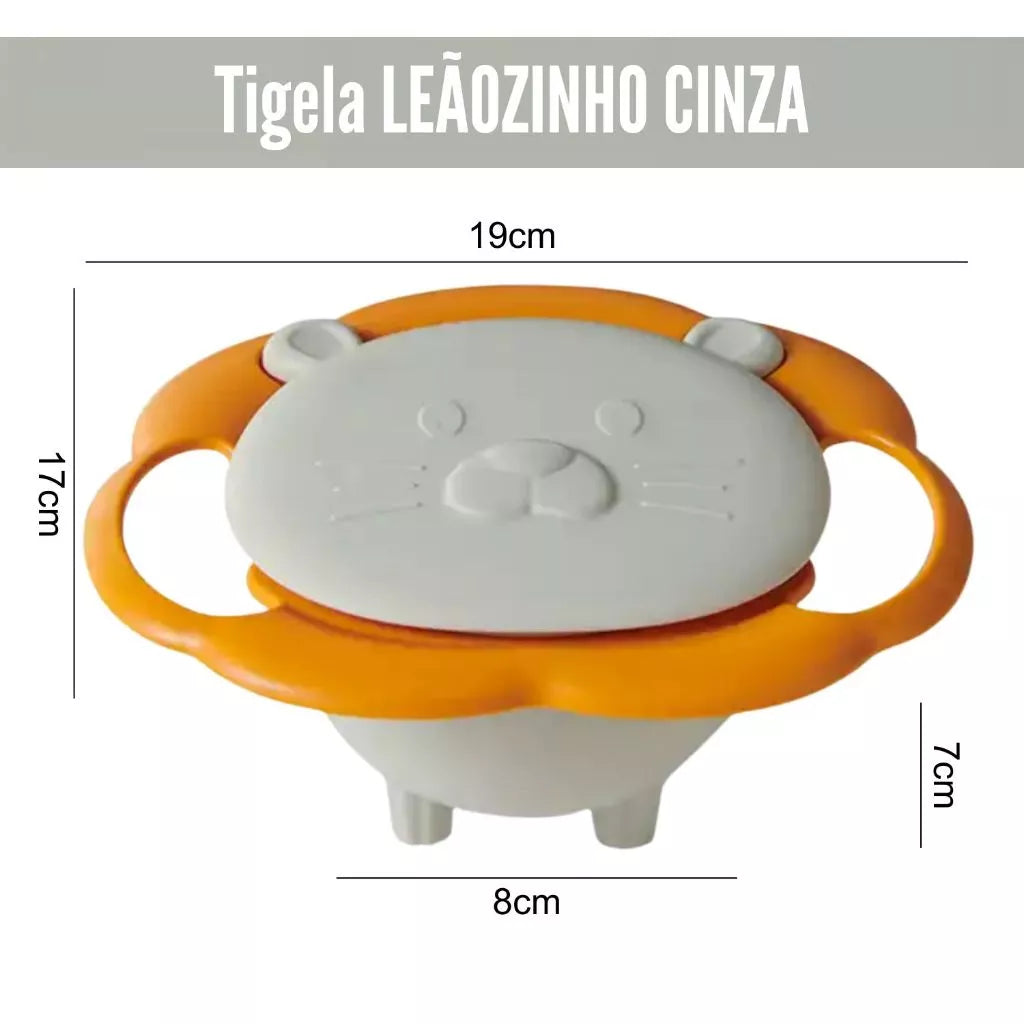 Tigela Mágica Leãozinho -  A Tigela Giroscópica Anti-Derramamento