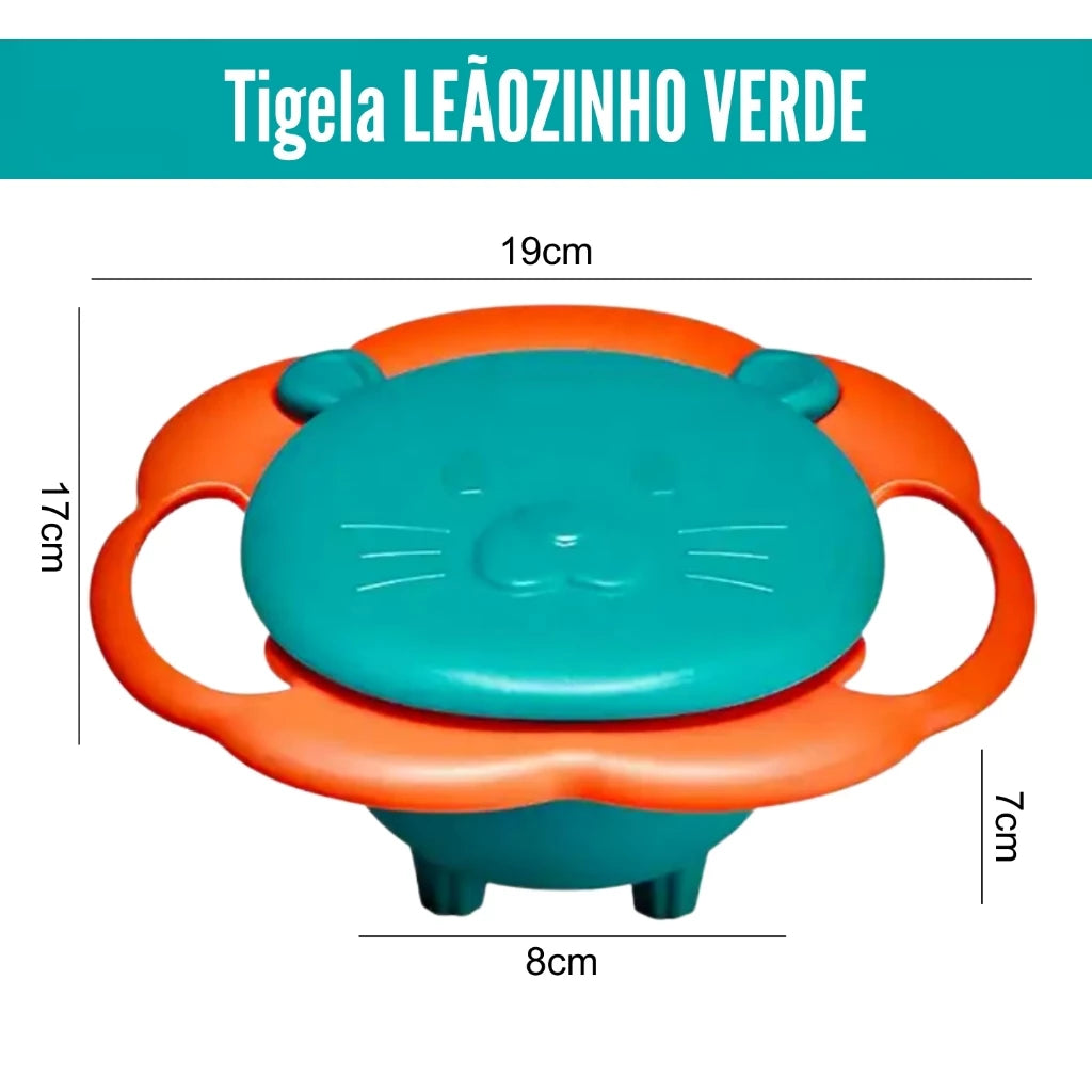 Tigela Mágica Leãozinho -  A Tigela Giroscópica Anti-Derramamento