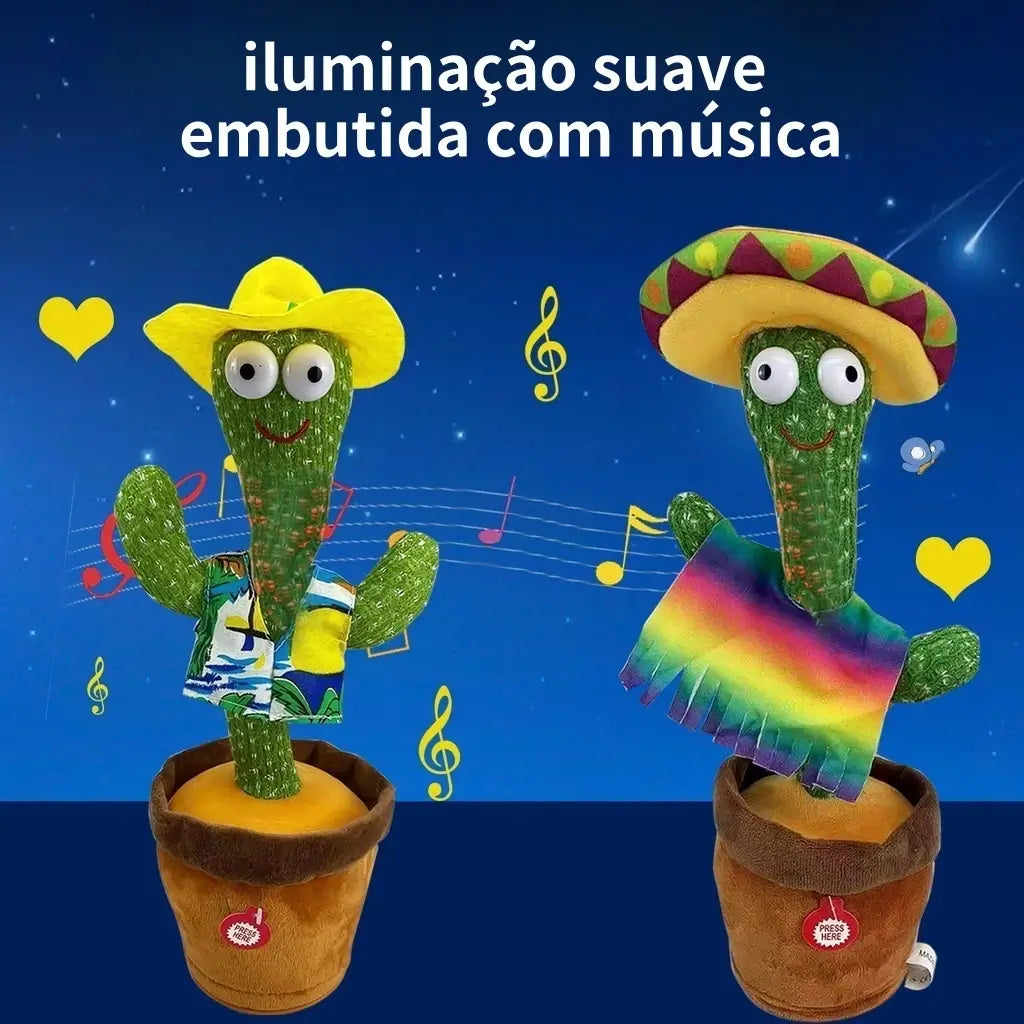 Cacto Dançante Interativo Recarregável - Diversão que Fala e Encanta!