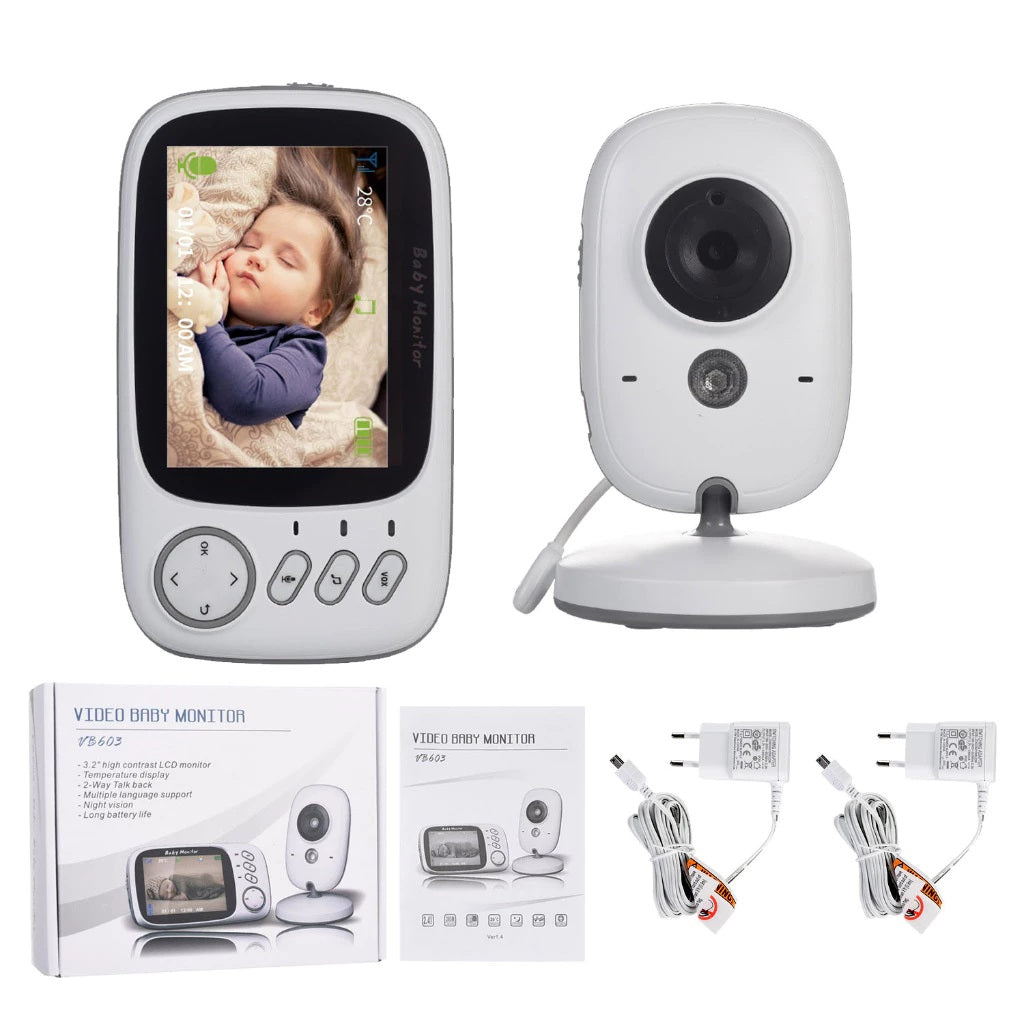 Babá Eletrônica Sem Fio com Visão Noturna e Tela LCD | Monitore Seu Bebê com Segurança