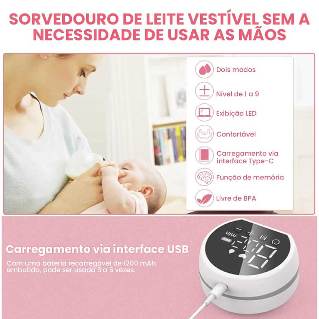MamyFlow • Extratora Mãos Livres, fluxo natural, inspirado na mamãe