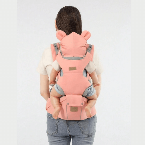 Canguru Ergonômico 3 em 1 com Assento de Quadril, Tiras Ajustáveis e Capuz Inverno – Suporta até 20kg