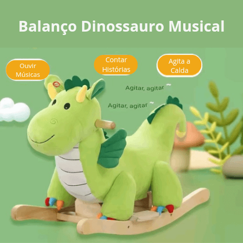 Dino Rock – Balanço em Formato de Dinossauro de Pelúcia