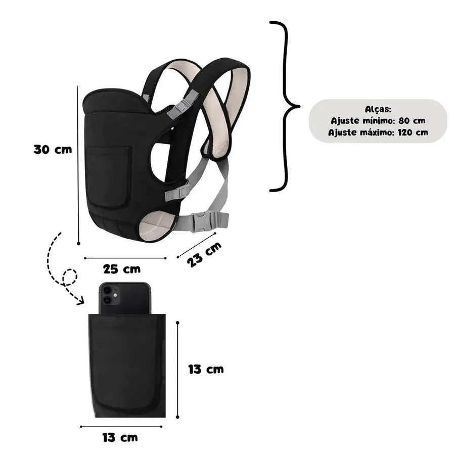 Canguru Ergonômico 4 em 1 – Mochila Porta-Bebê para Todas as Estações
